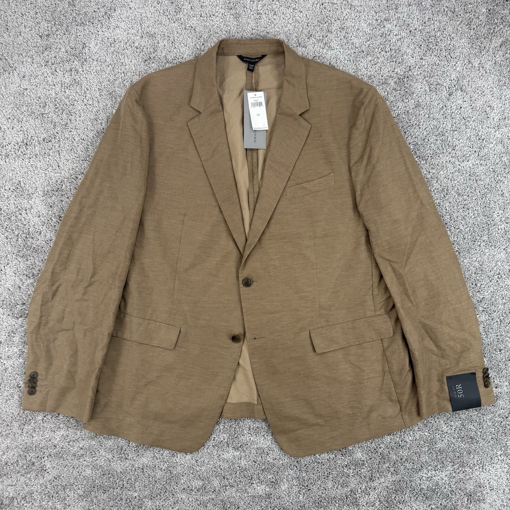 Banana Republic Linen Blazer Men's 50R Khaki NWT Slim Fit Progettouno Italy